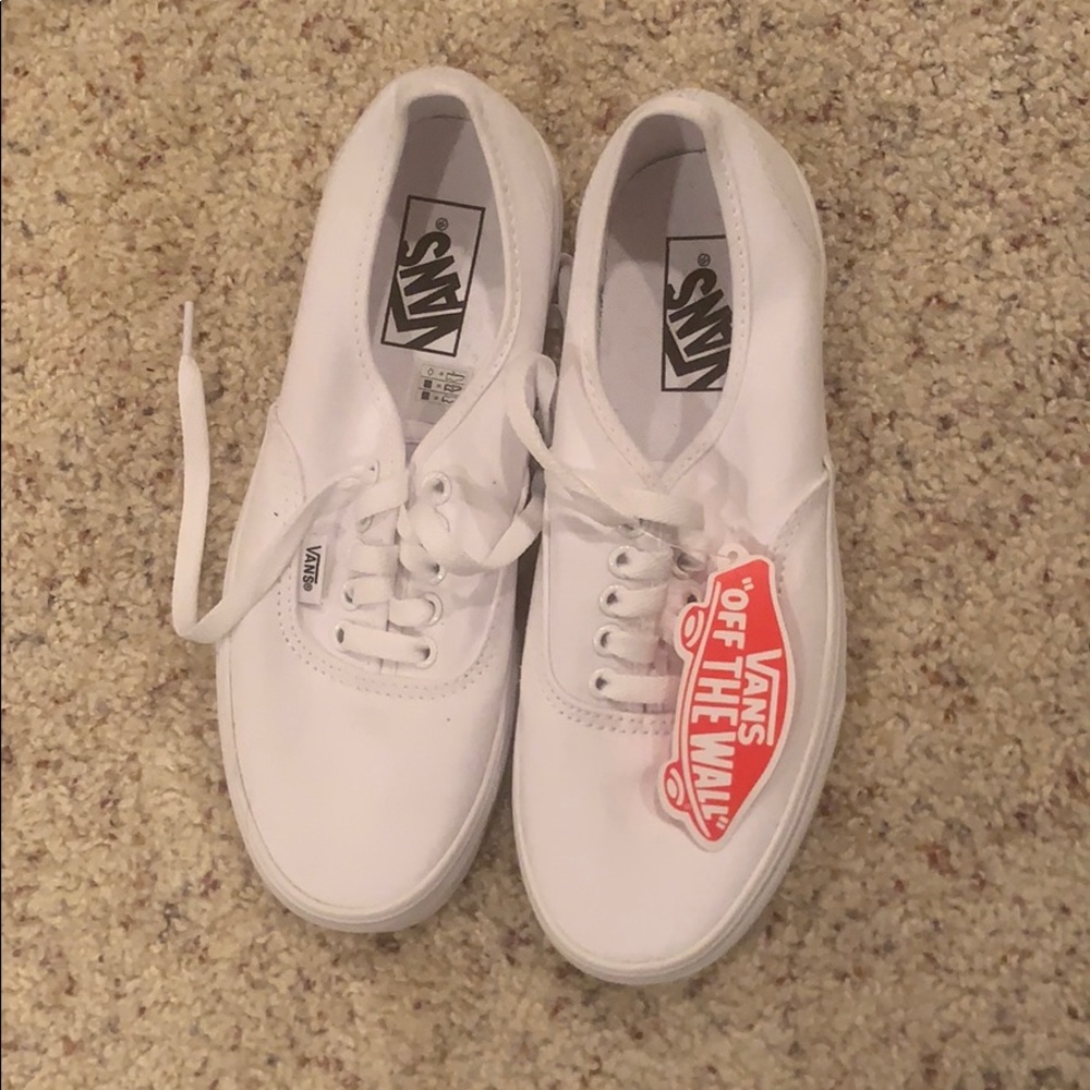 Van classic white sneakers size 8 US